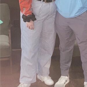 H&M blue and white striped jeans